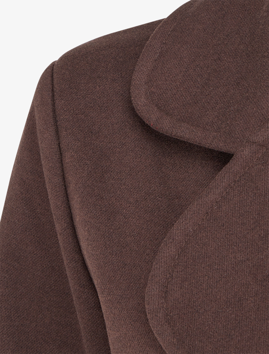 Veste droite croisée - Marron - 3