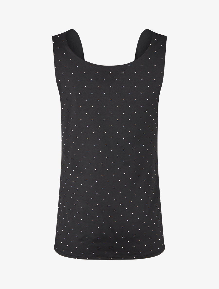 Top uni sans manches à strass - Noir - 2