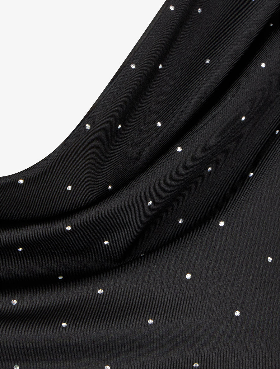 Top uni sans manches à strass - Noir - 3