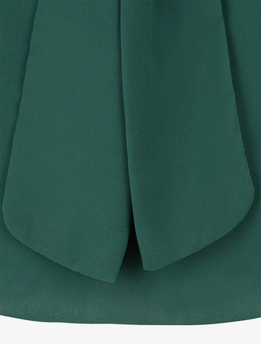 Top droit à col lavallière bijou - Vert foncé - 3