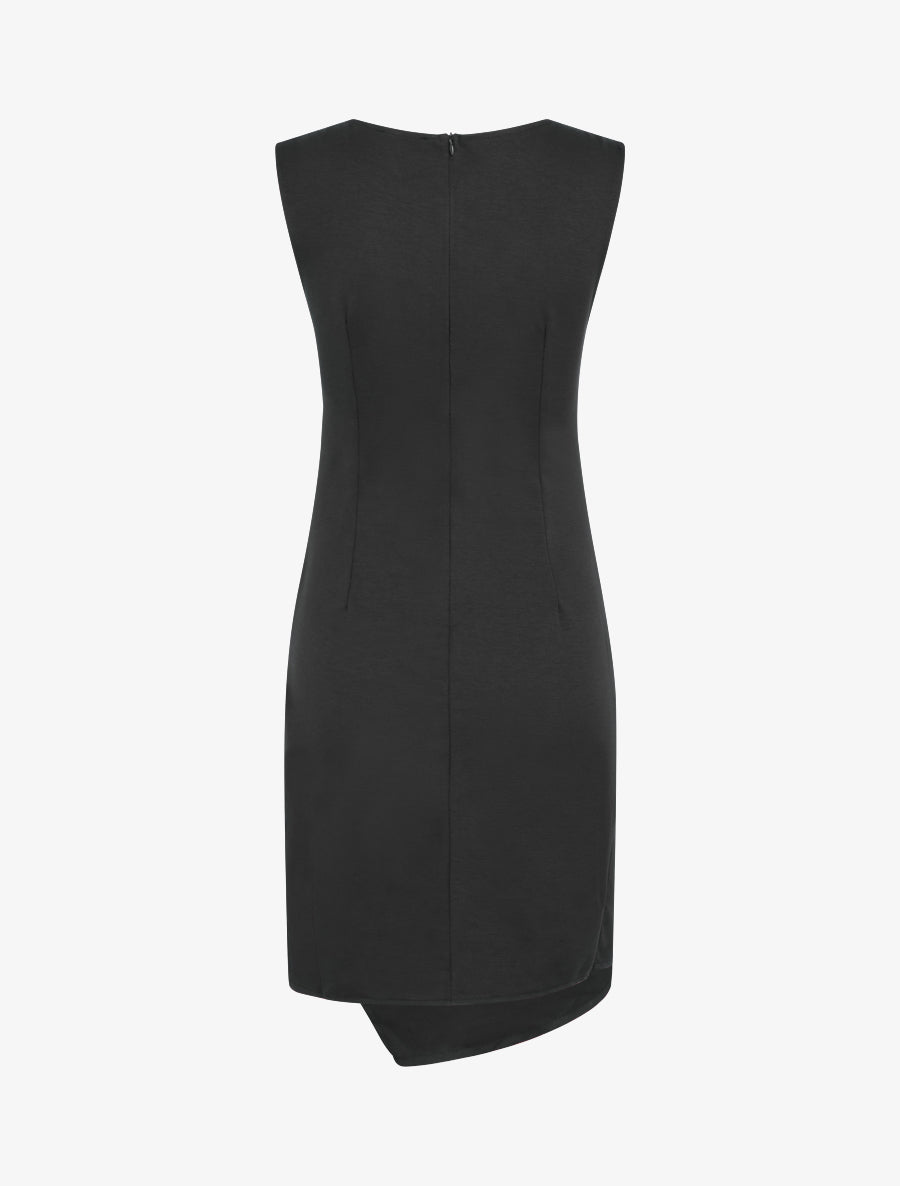 Robe sans manches à col en dentelle - Noir - 2