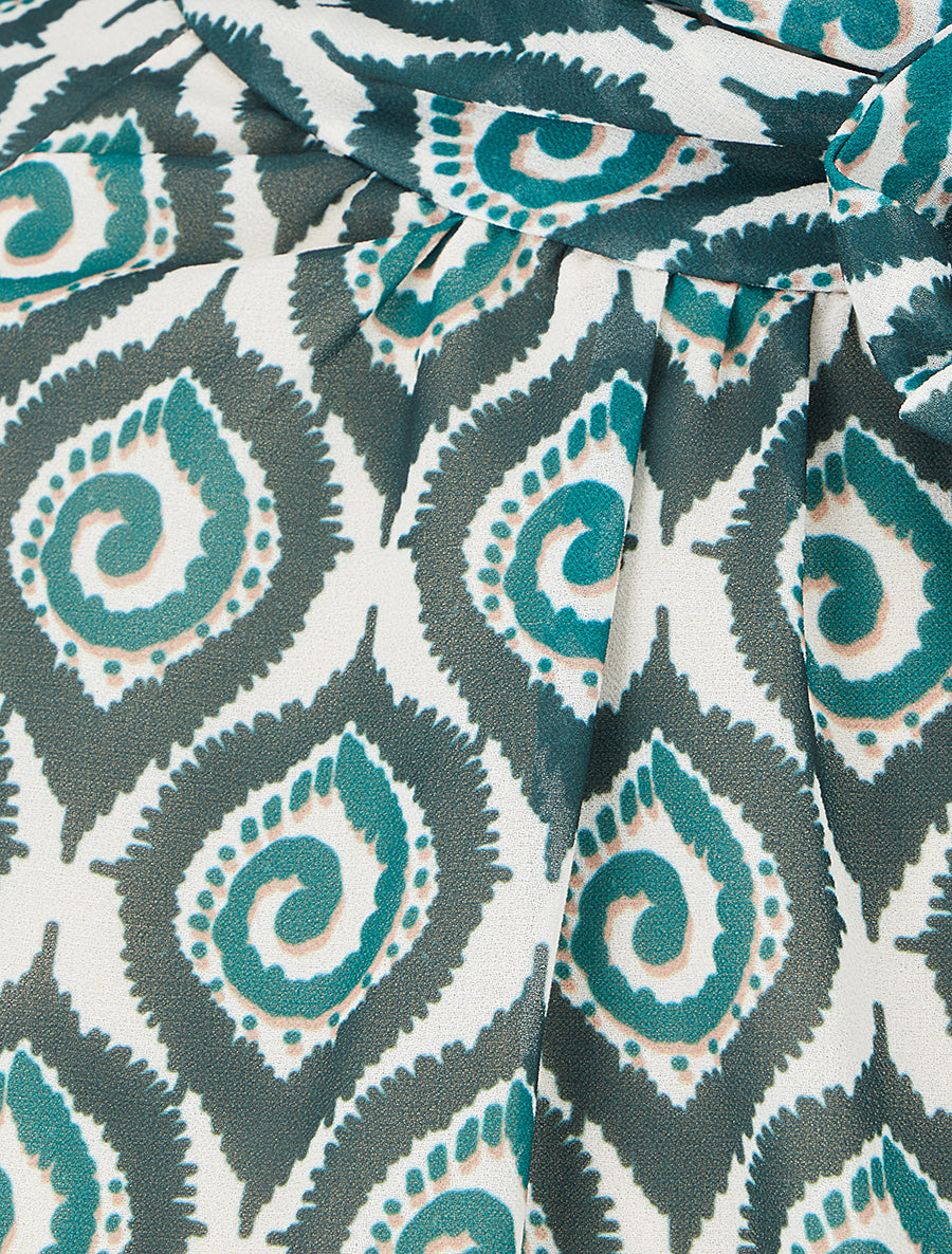 Top imprimé fantaisie à col lavallière - Vert - 3