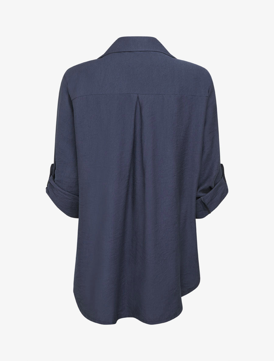 Chemise asymétrique effet drapé - Marine - 2