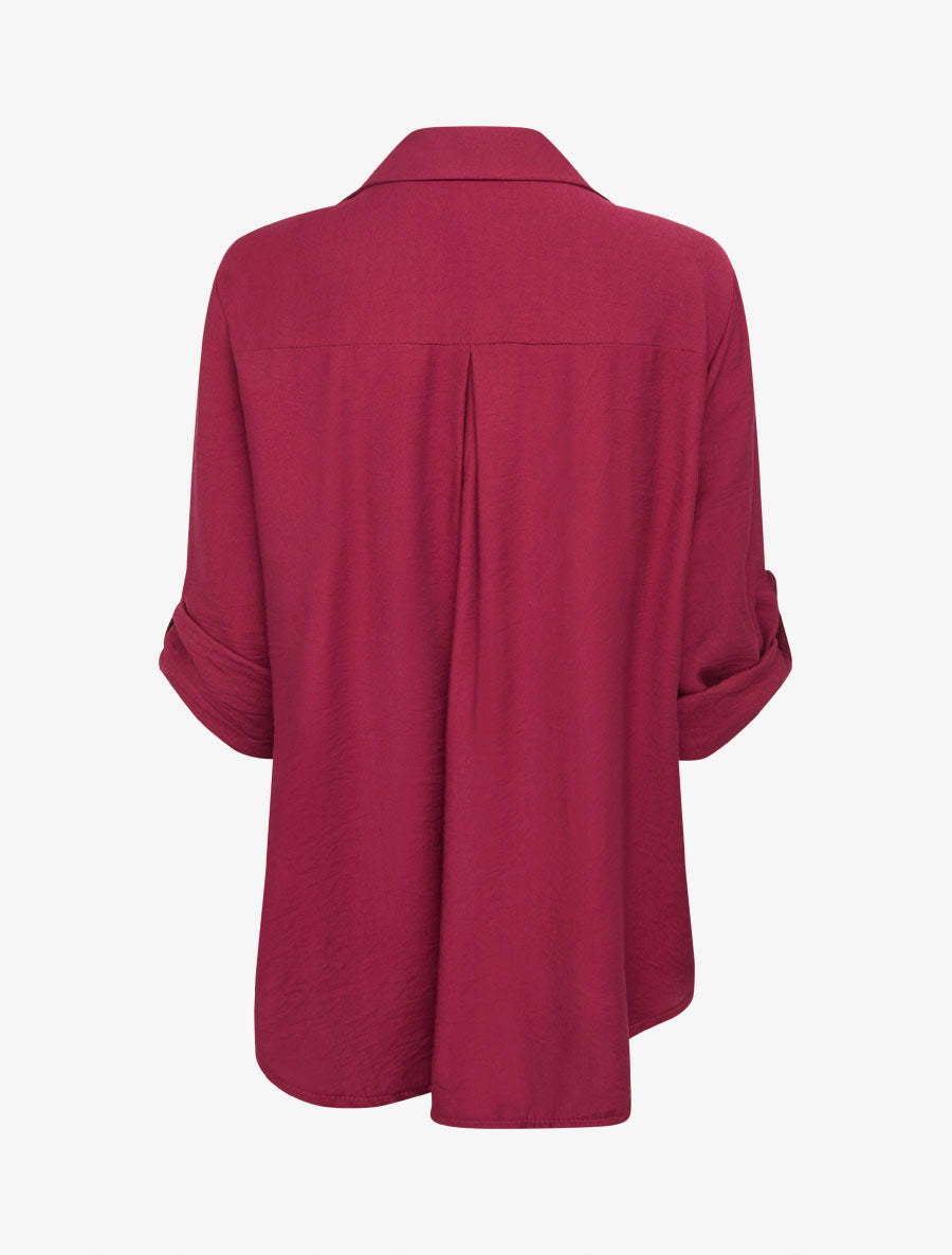 Chemise asymétrique effet drapé - Bordeaux - 2
