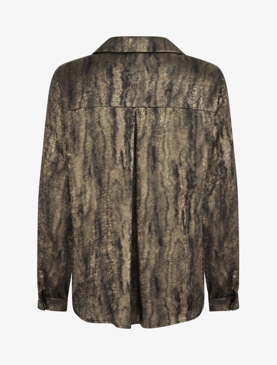 Chemise fluide irisée coupe droite - Beige - 2