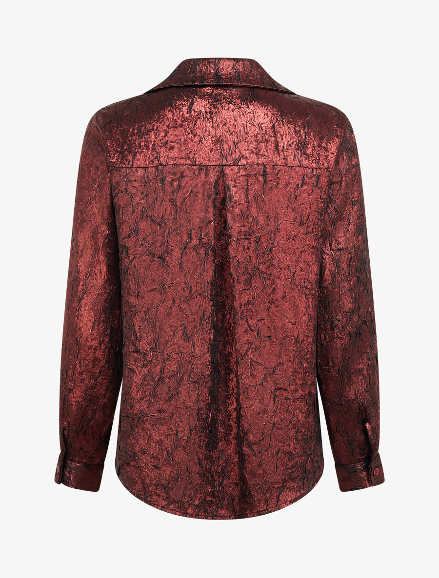 Chemise fluide effet froissé coupe droite - Bordeaux - 2