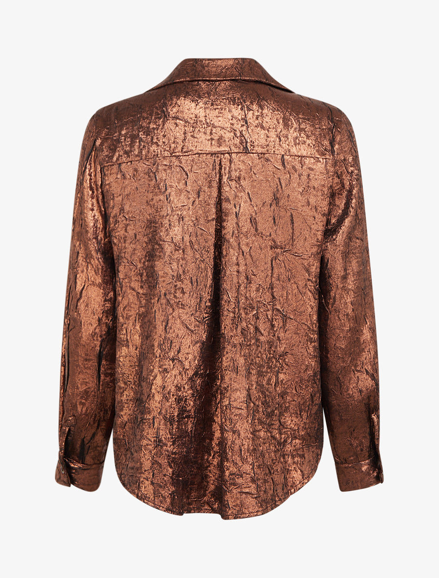 Chemise fluide effet froissé coupe droite - Rouille - 2