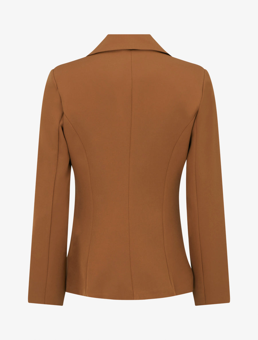Blazer uni boutonné - Camel - 2