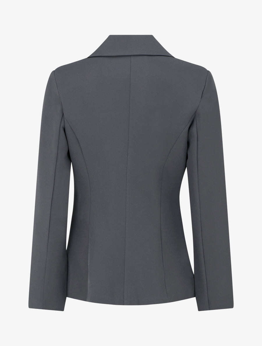 Blazer uni boutonné - Gris - 2