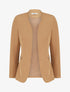 Veste unie à poches décoratives zippées - Beige - 1