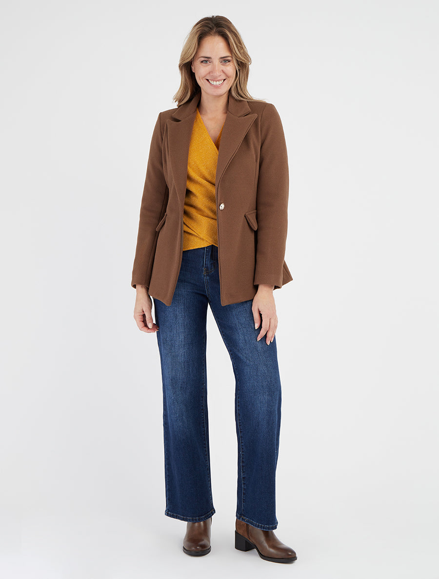 Cappotto corto con tasche decorative - Marrone chiaro