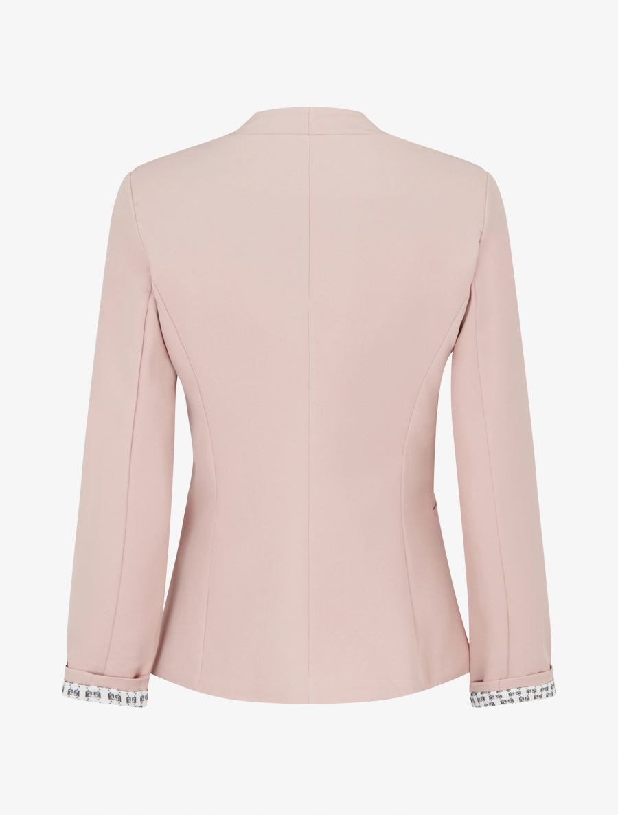 Veste droite à épaulettes - Rose poudré - 2