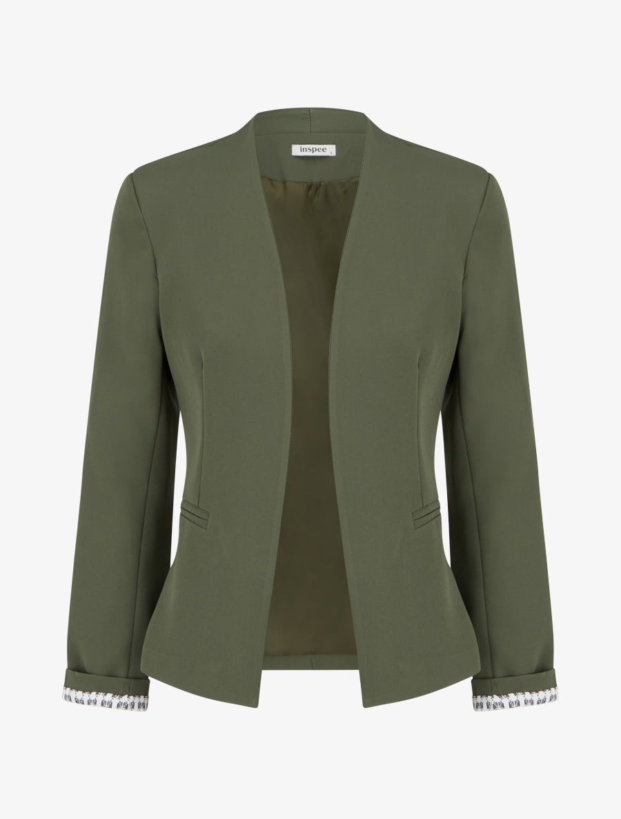 Veste droite à épaulettes - Kaki - 1