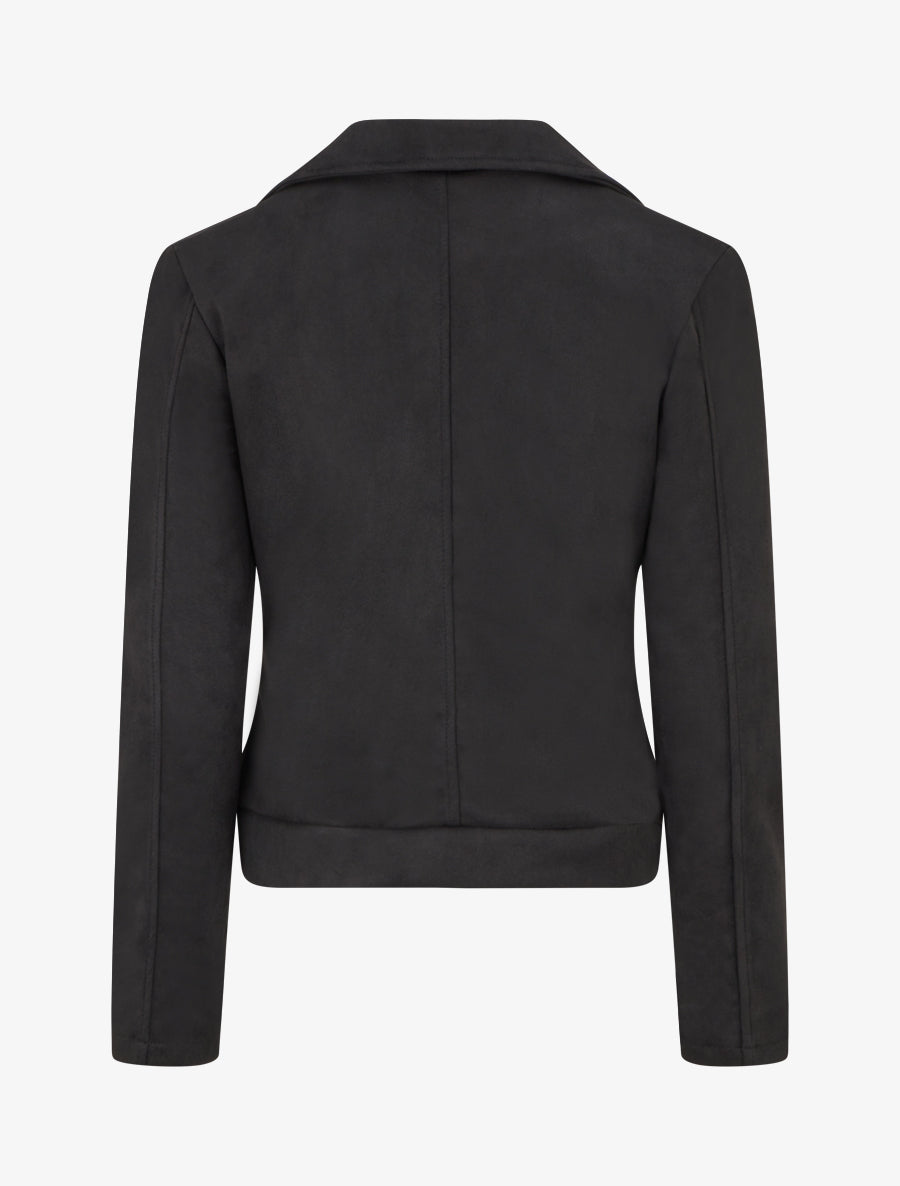 Veste en suédine style perfecto - Noir - 2