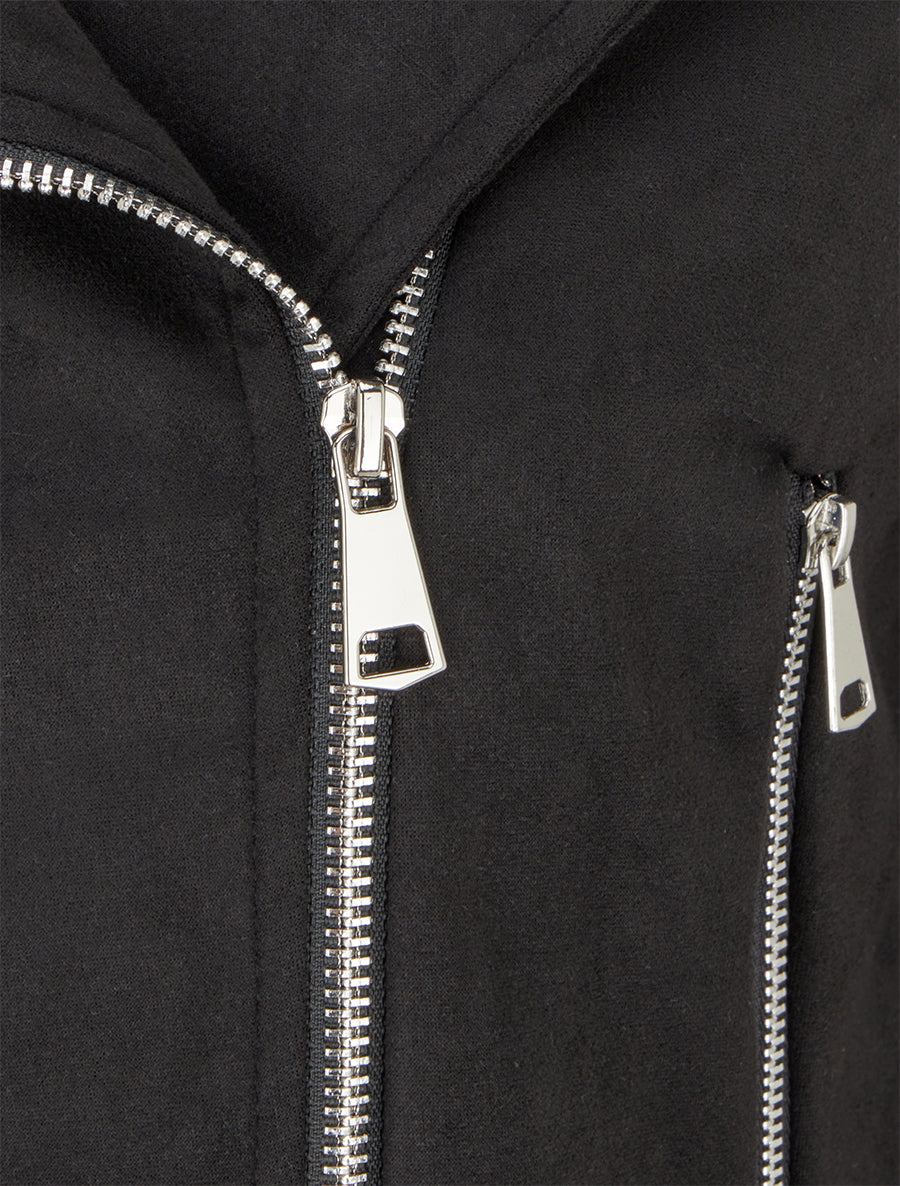 Veste en suédine style perfecto - Noir - 3