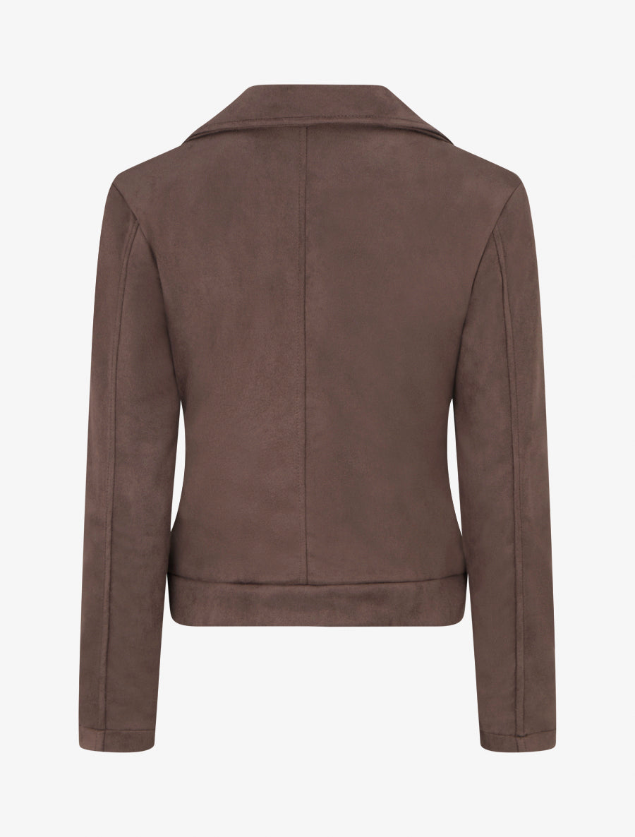 Veste en suédine style perfecto - Marron - 2