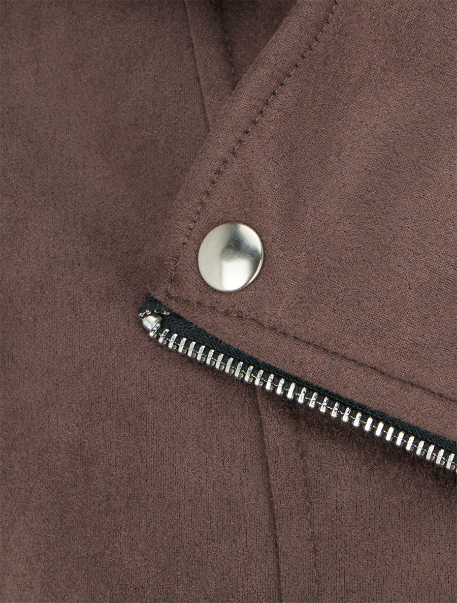Veste en suédine style perfecto - Marron - 3