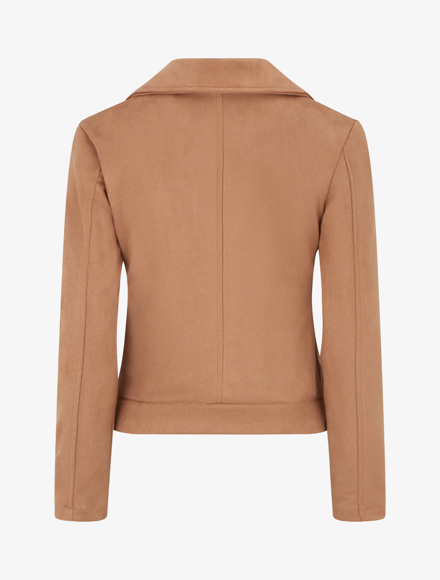Veste en suédine style perfecto - Camel - 2