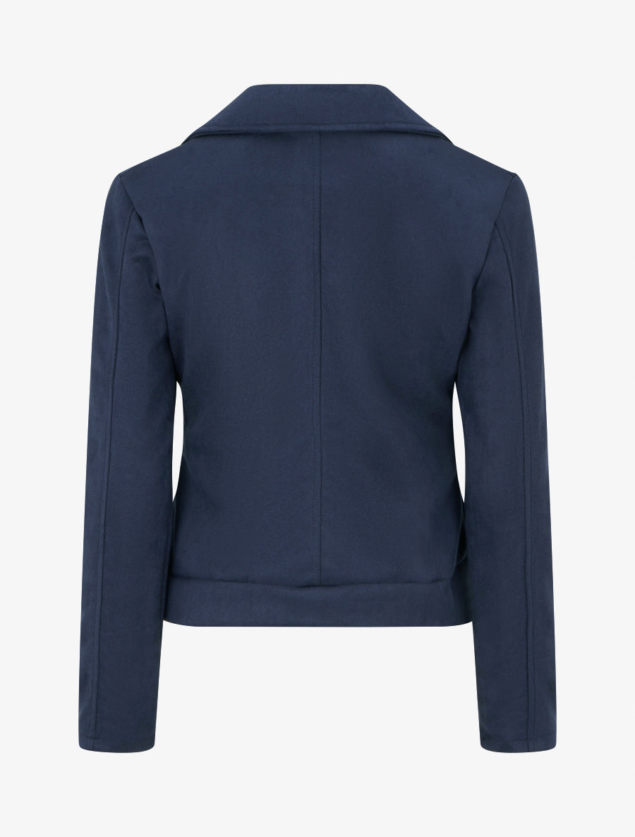 Veste en suédine style perfecto - Marine - 2