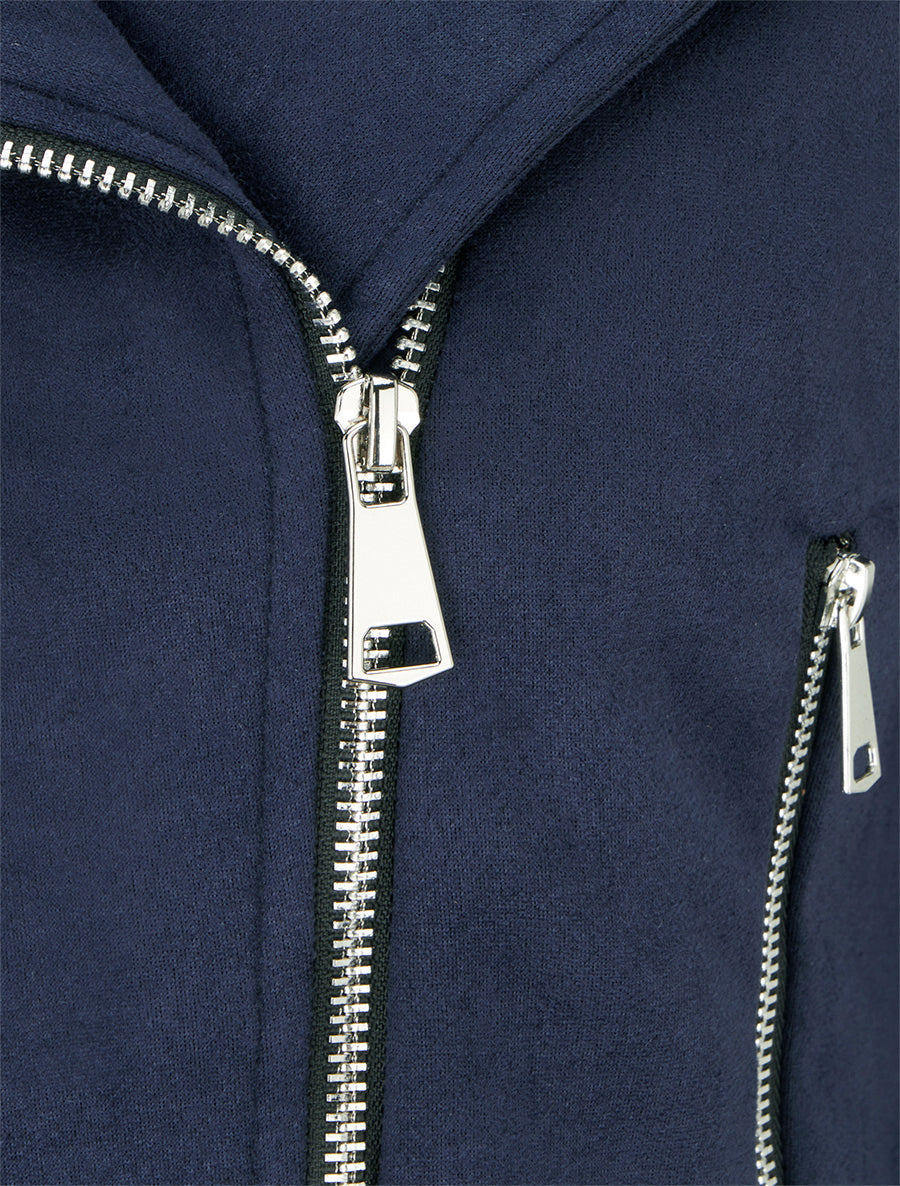 Veste en suédine style perfecto - Marine - 3