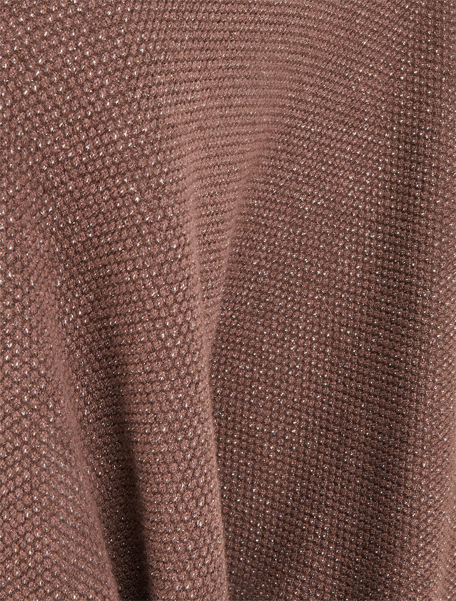 Gilet uni irisé à manches chauves-souris - Marron - 3