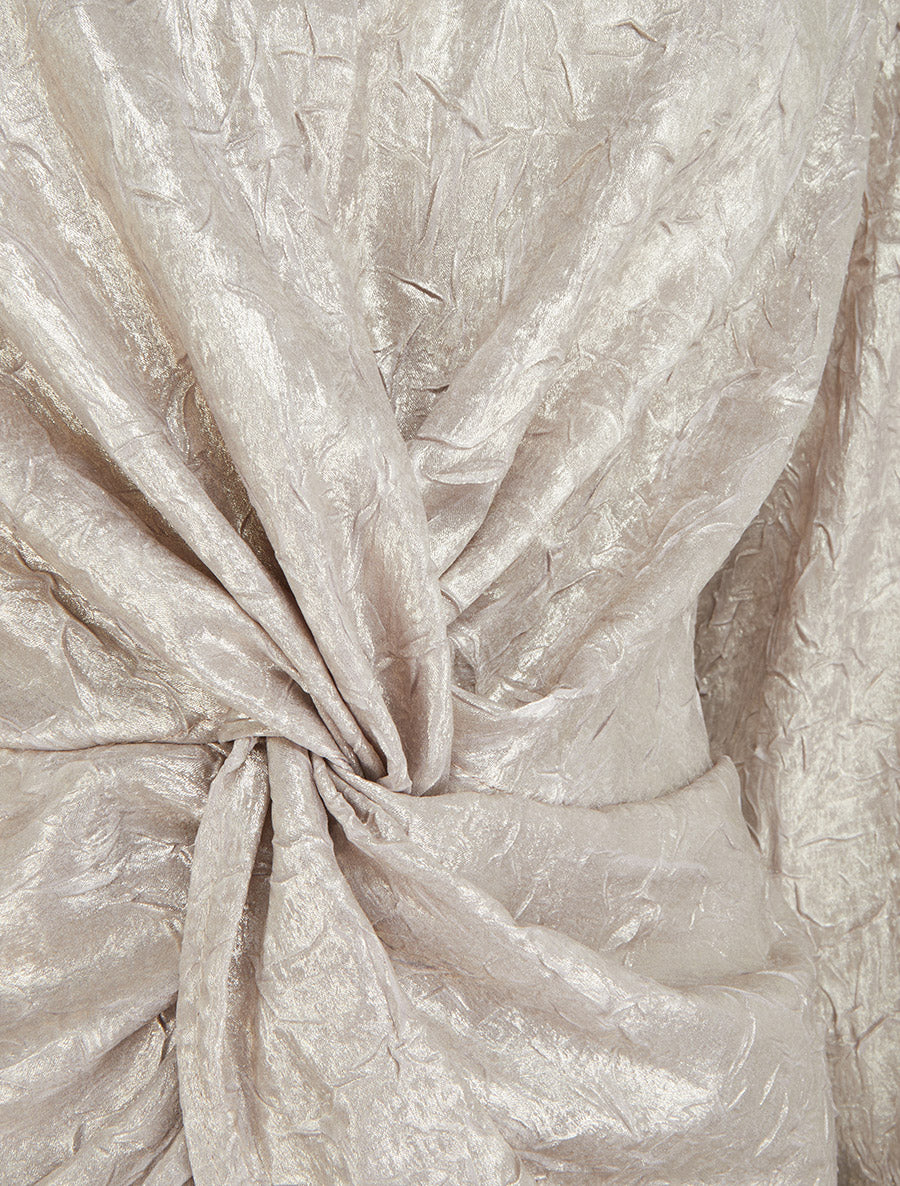 Blouse irisée élastiquée à manches longues - Argent - 3