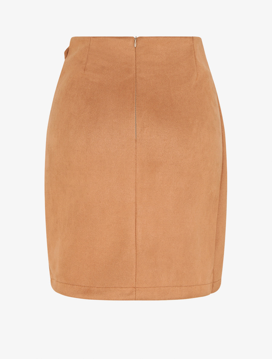 Jupe style portefeuille à oeillet - Camel - 2