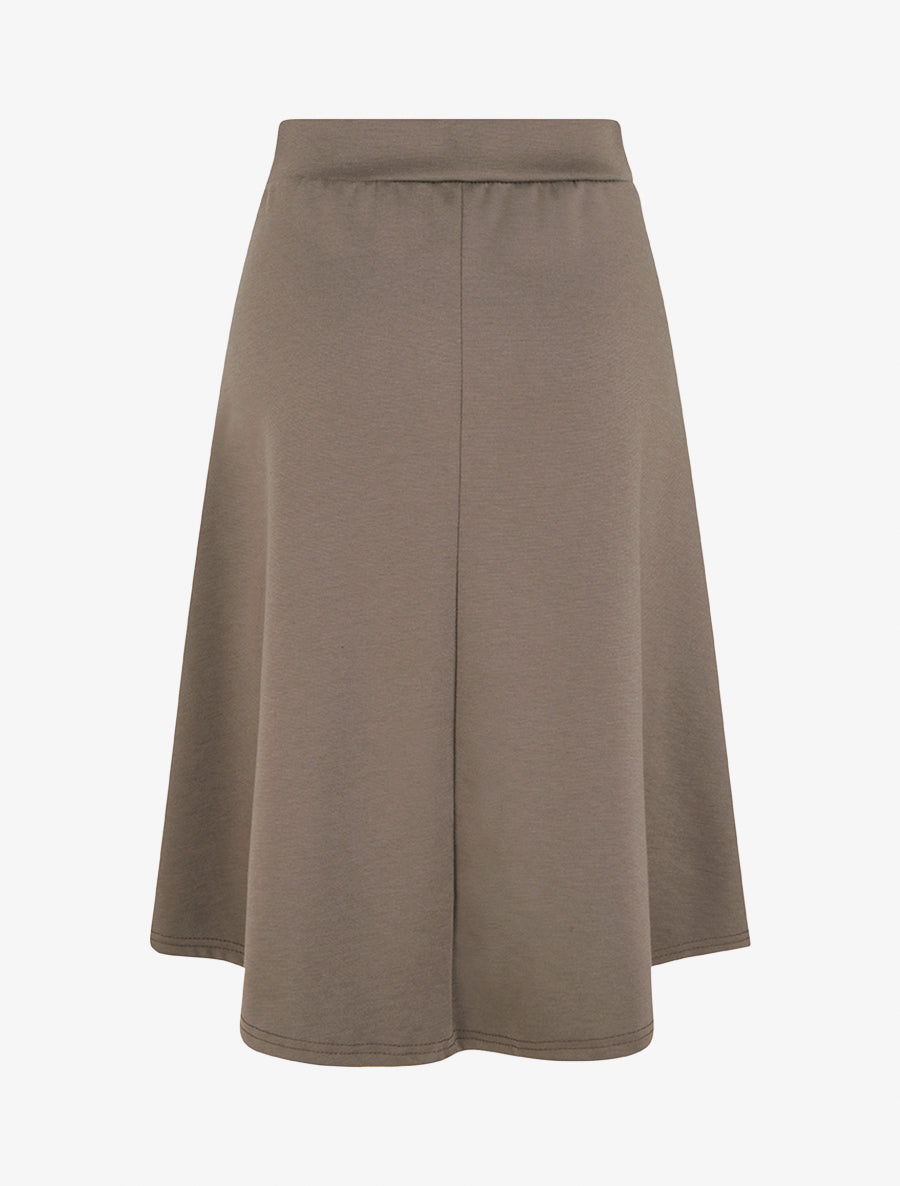 Jupe trapèze à rabats boutonnés - Taupe - 2