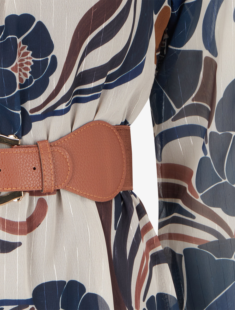 Robe irisée à imprimé floral - Marine - 3