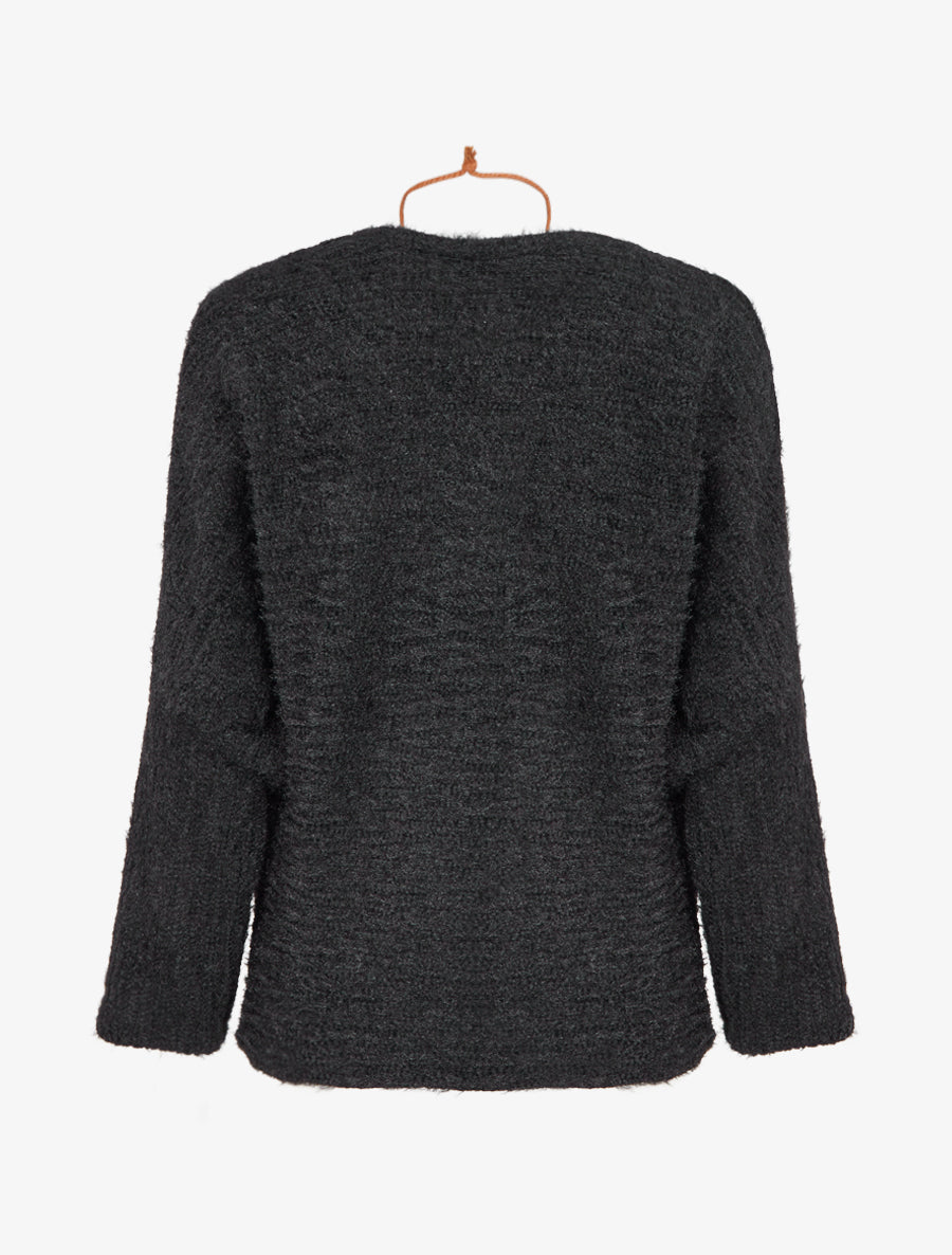 Pull duveteux à manches longues - Noir - 2