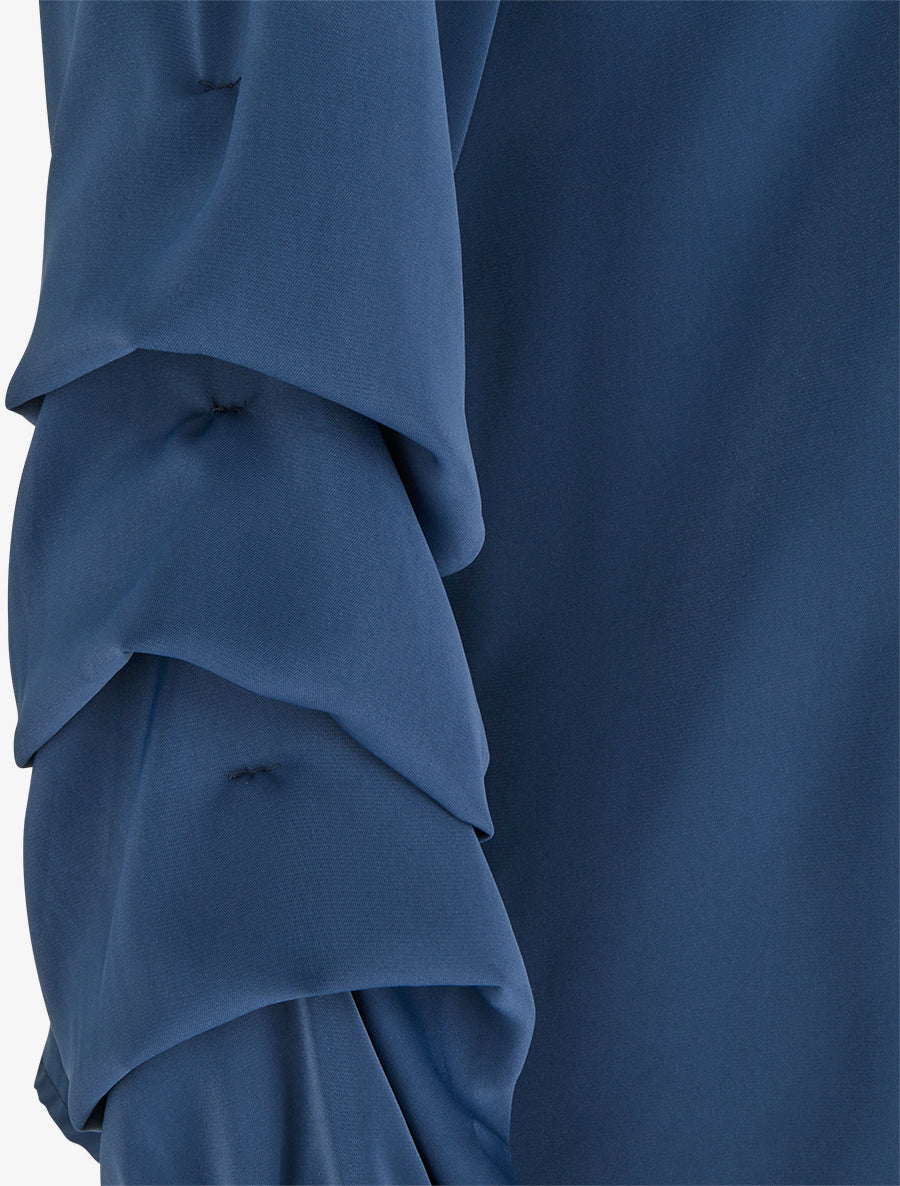 Blouse fluide unie à manches stylisées - Marine - 3