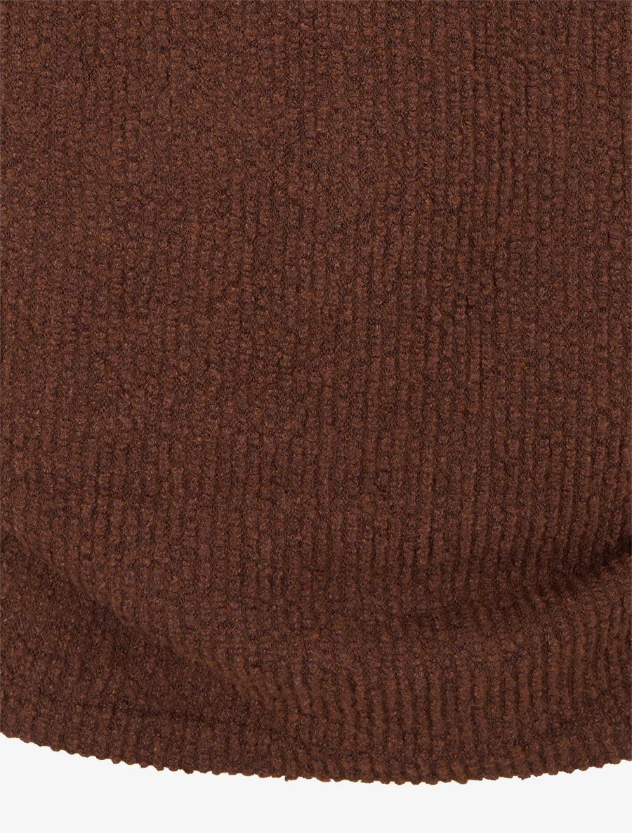 Pull texturé à manches longues - Marron - 3