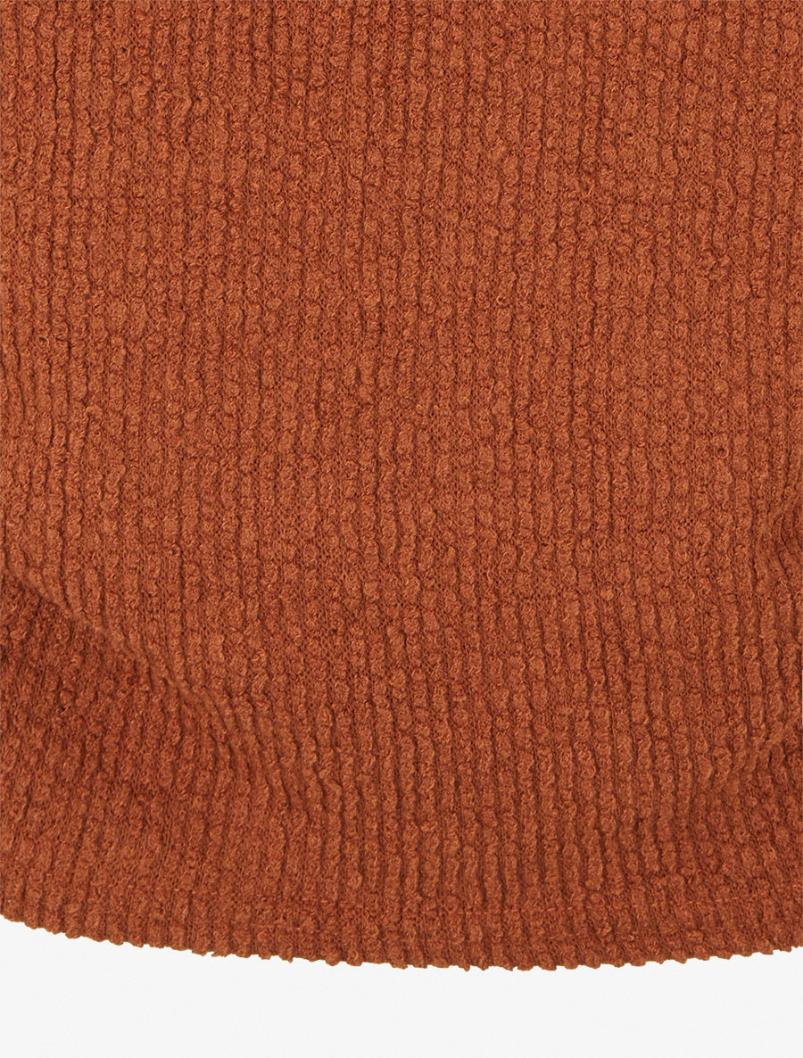 Pull texturé à manches longues - Terre de sienne - 3