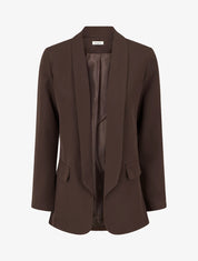 Blazer semplice con tasche decorative - Marrone