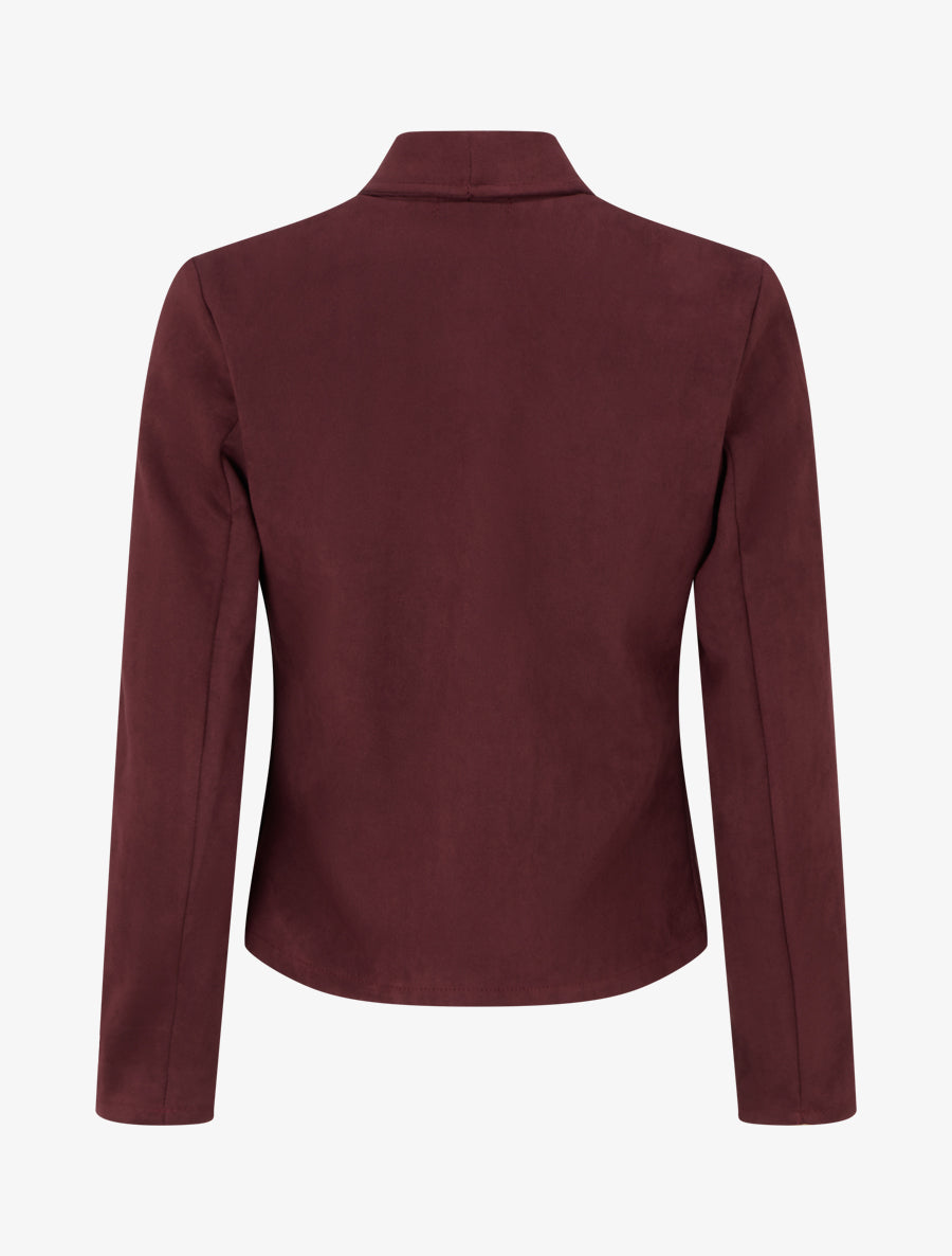 Veste en suédine à poches décoratives zippées - Prune - 2