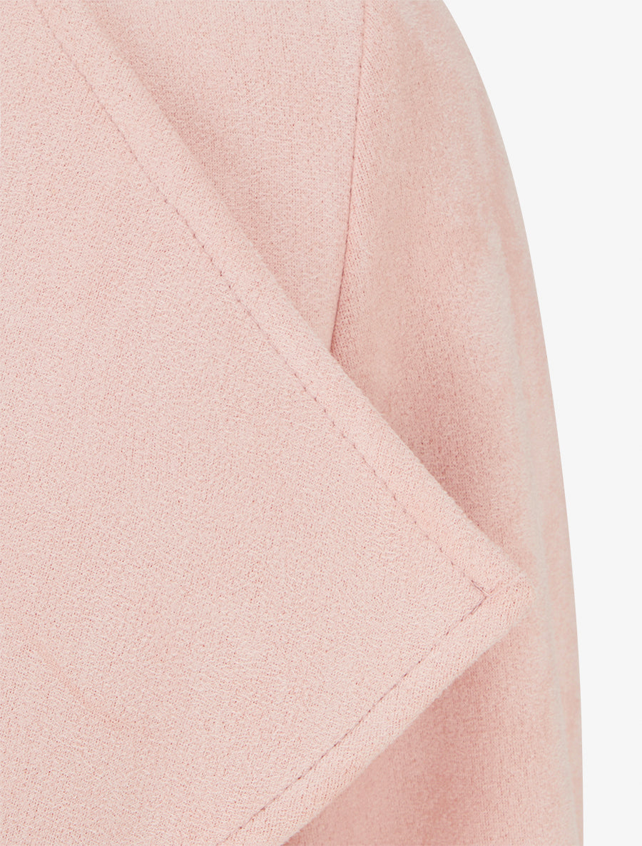 Veste en suédine à poches décoratives zippées - Rose - 3