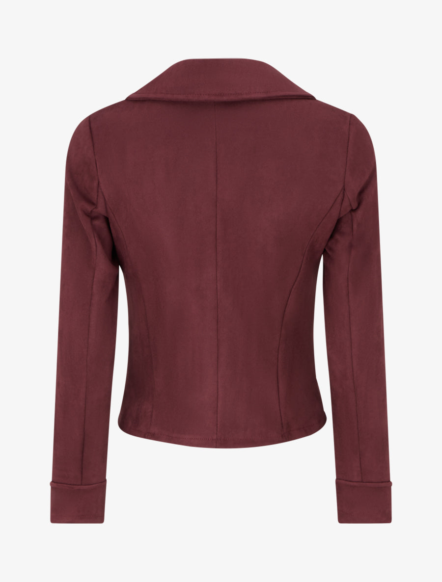 Veste en suédine à fermeture zippée - Prune - 2