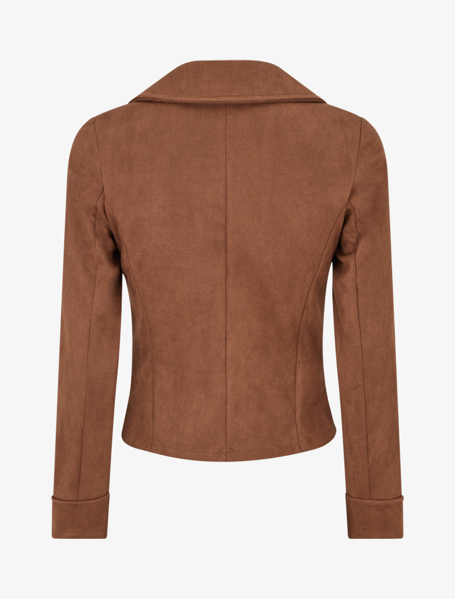 Veste en suédine à fermeture zippée - Marron - 2