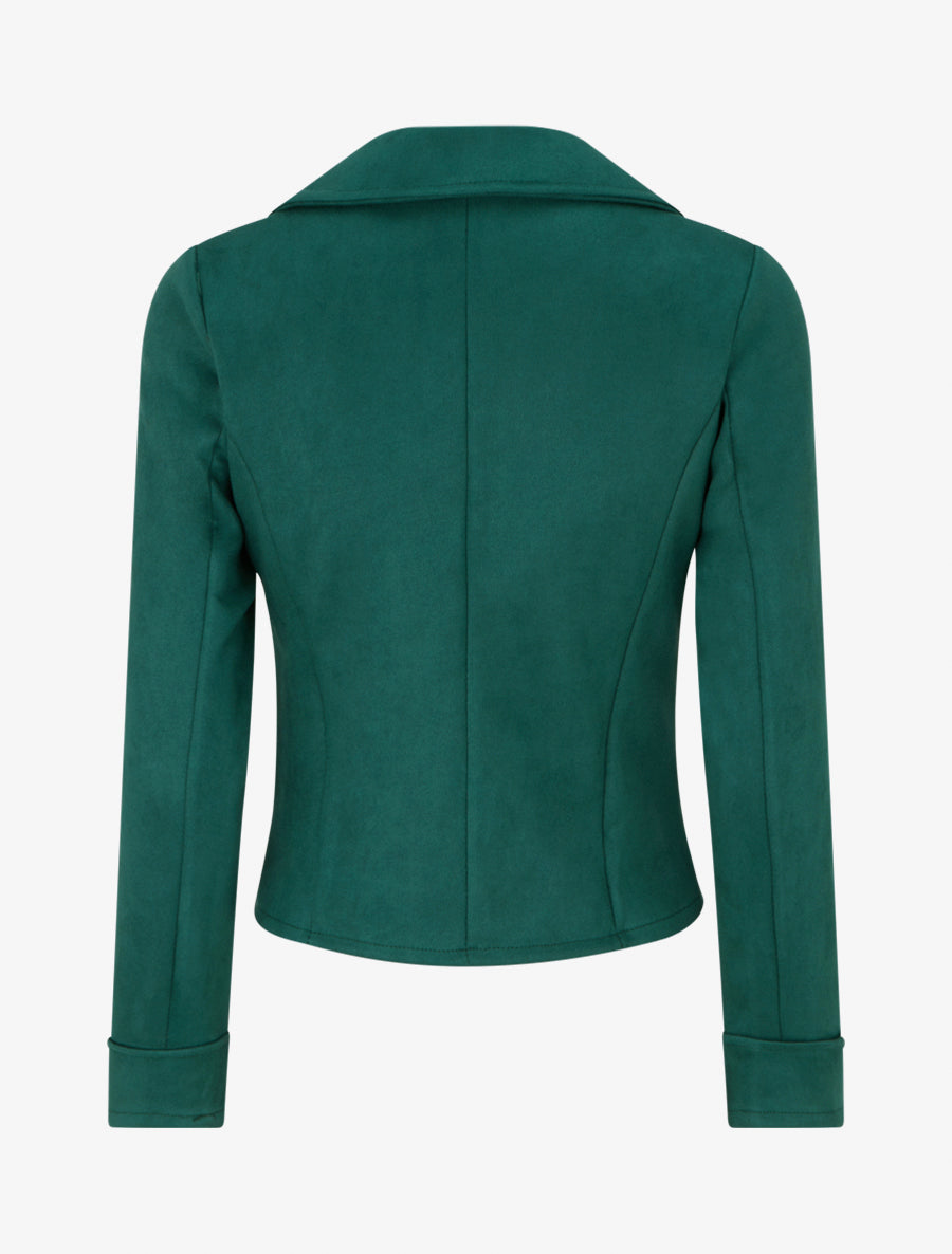 Veste en suédine à fermeture zippée - Vert sapin - 2
