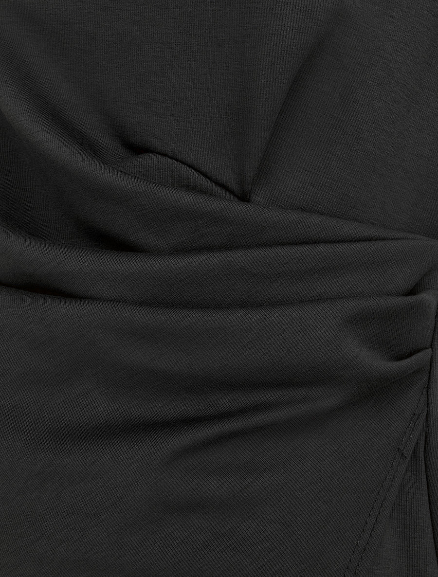 Top droit sans manches effet drapé - Noir - 3
