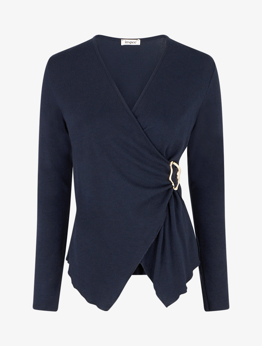 Pull cache-coeur à boucle - Marine - 1