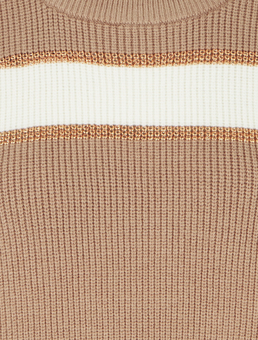 Pull à rayures irisées - Taupe - 3