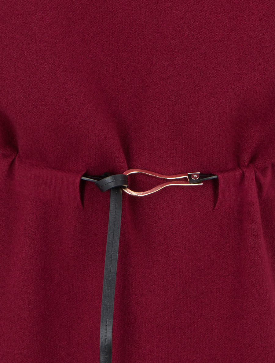 Robe pull droite à manches courtes - Lie de vin - 3