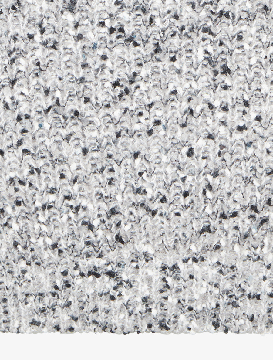 Pull droit moucheté en maille épaisse - Gris - 3