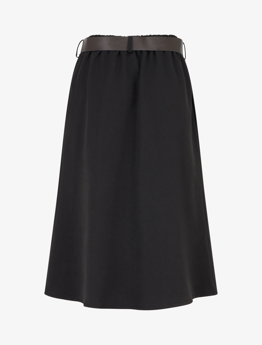 Jupe mi-longue style portefeuille - Noir - 2