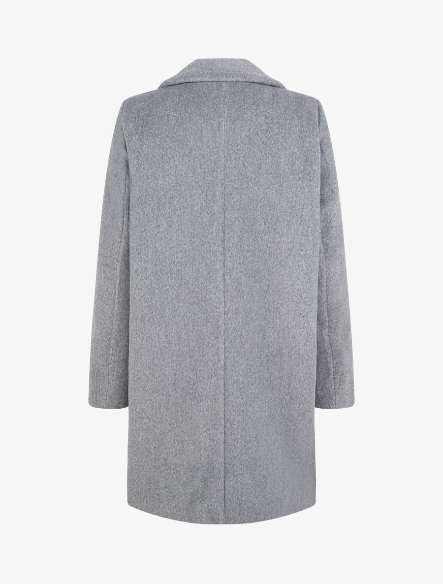 Manteau mi-long à col cranté - Gris - 2