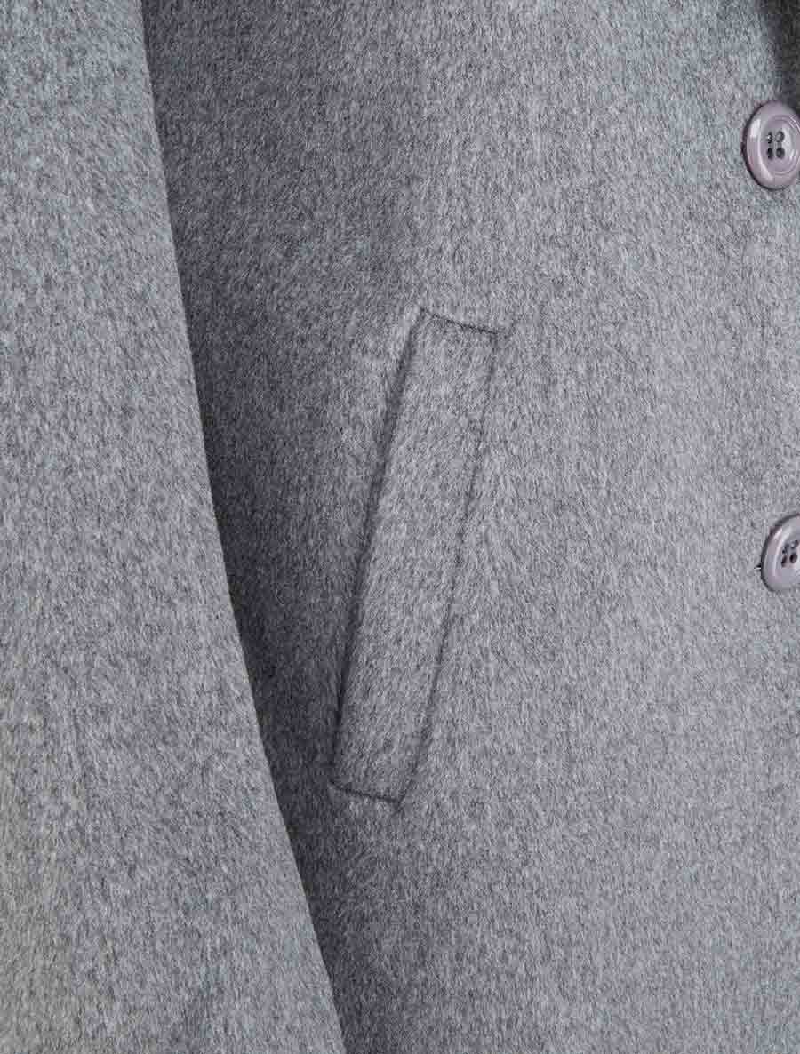 Manteau mi-long à col cranté - Gris - 3