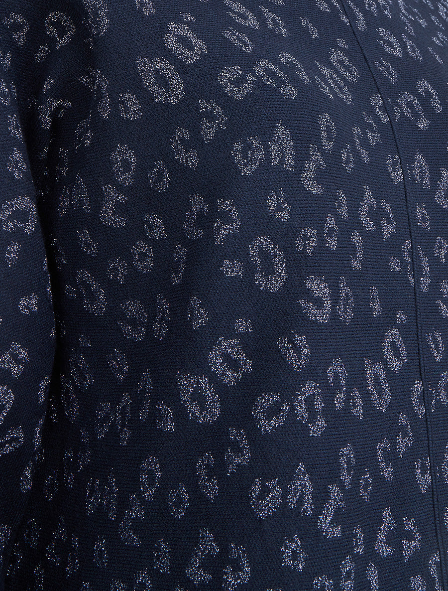 Pull imprimé léopard irisé - Marine - 3