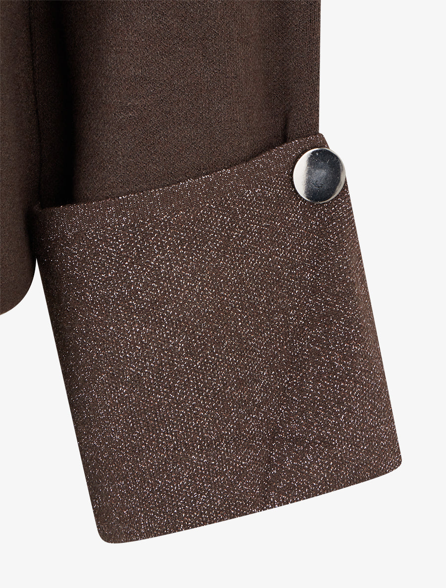 Pull à manches à détail irisé - Marron - 3