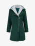 Manteau zippé à capuche en sweat - Vert sapin - 1